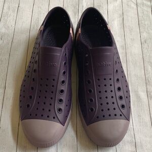 Native Unisex Dark Purple Slip-On Sneakers. Size 10 W/ 8M